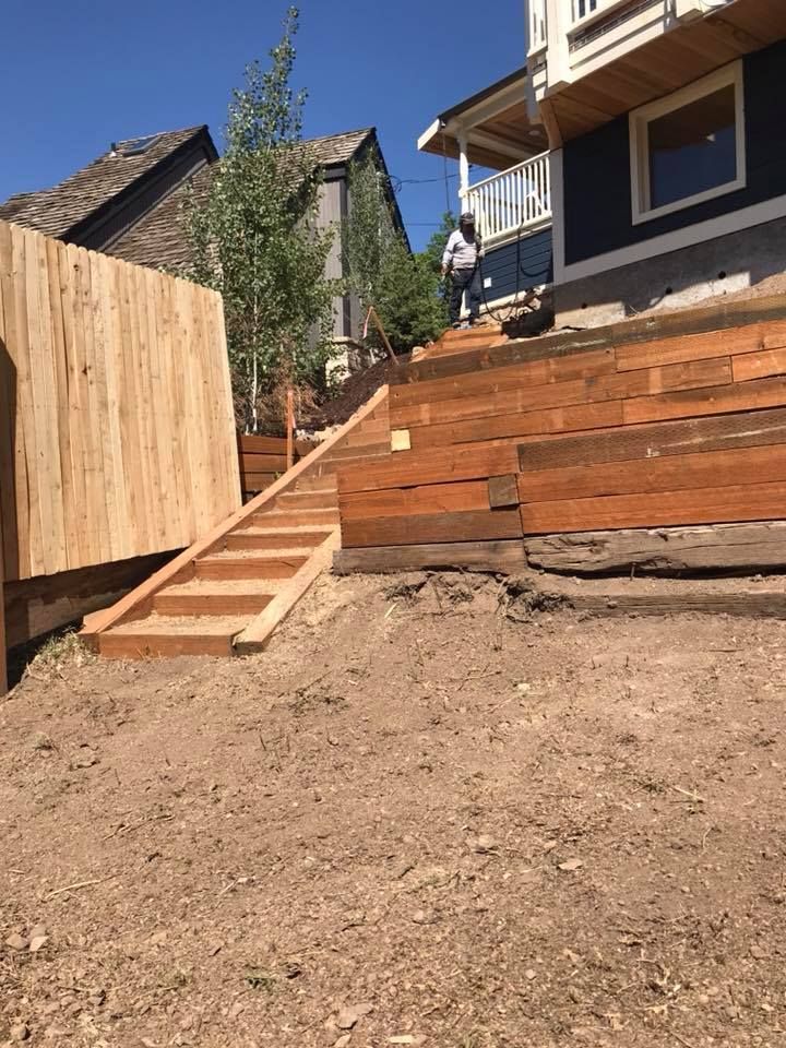 Cedar fencing and deck structure